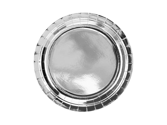 Papperstallrik, Silver, 6-pack