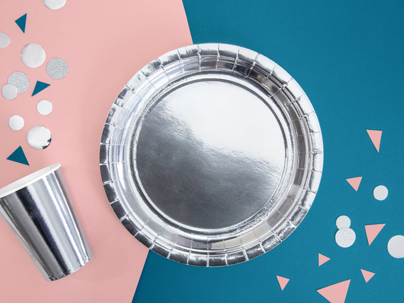 Papperstallrik, Silver, 6-pack