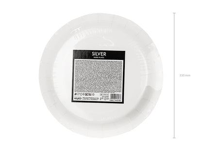 Papperstallrik, Silver, 6-pack