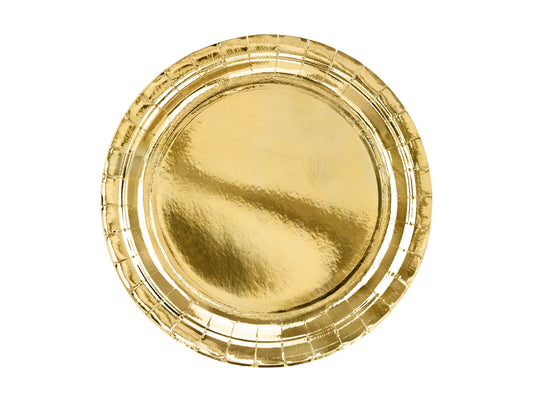 Papperstallrik, Guld, 6-pack