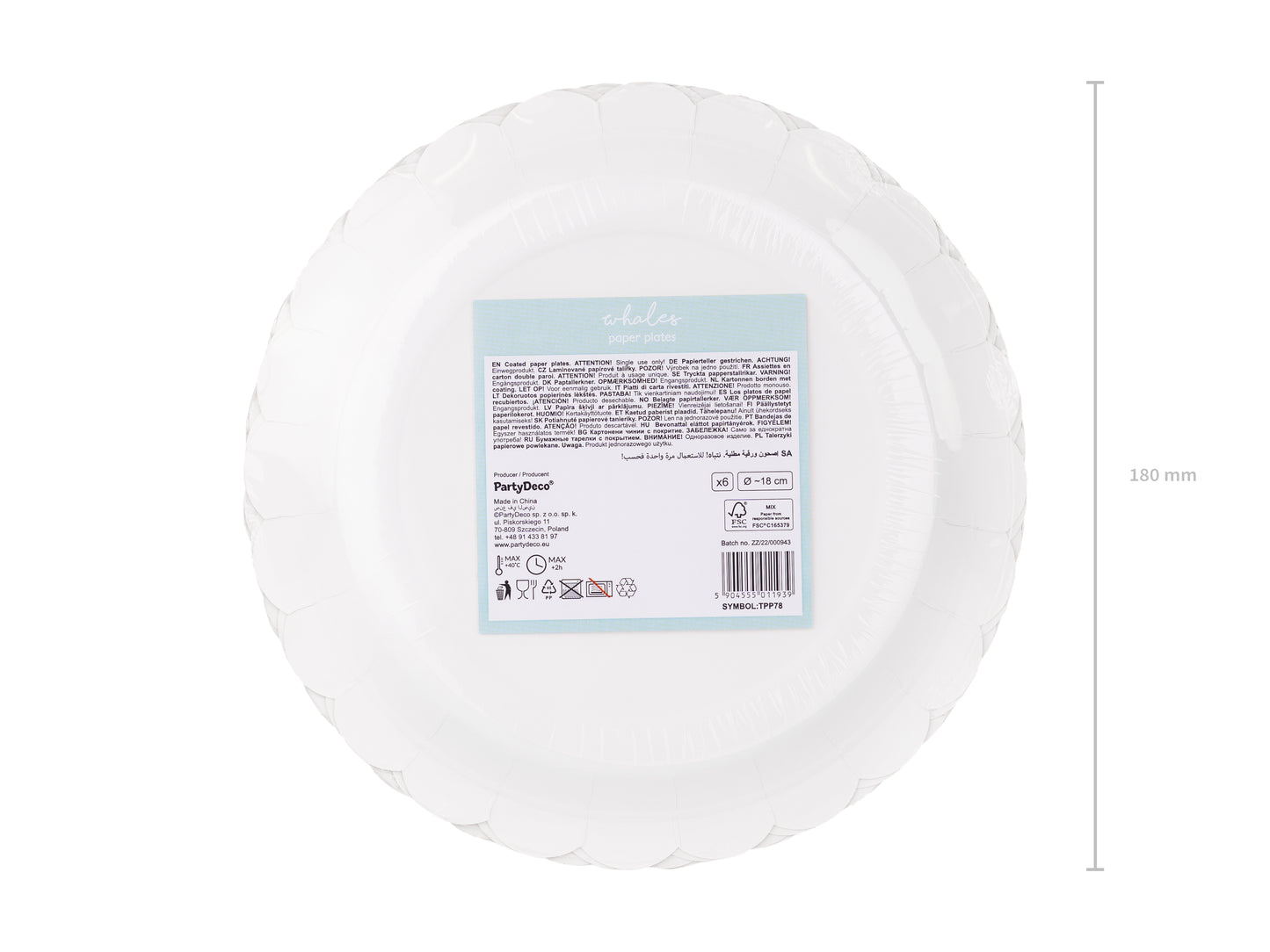 Papperstallrik, Val, 6-pack