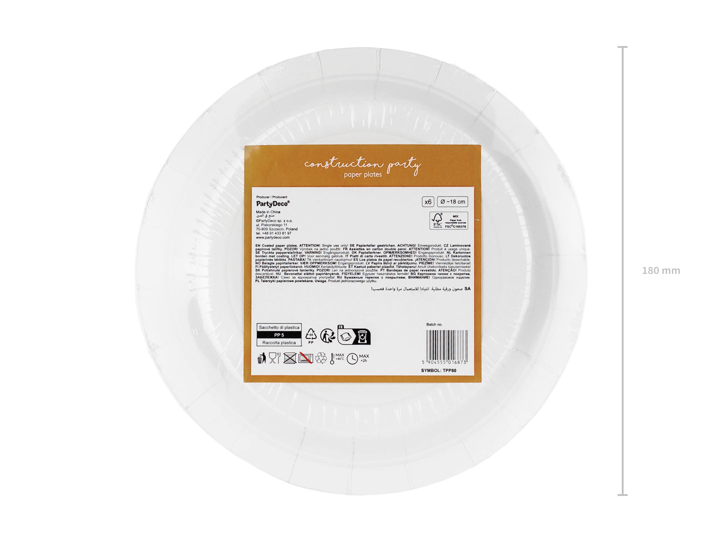 Papperstallrik, Fordon, 6-pack