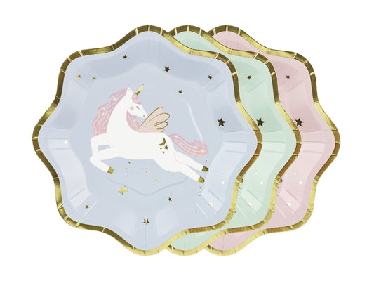 Papperstallrik, Unicorn, 6-pack