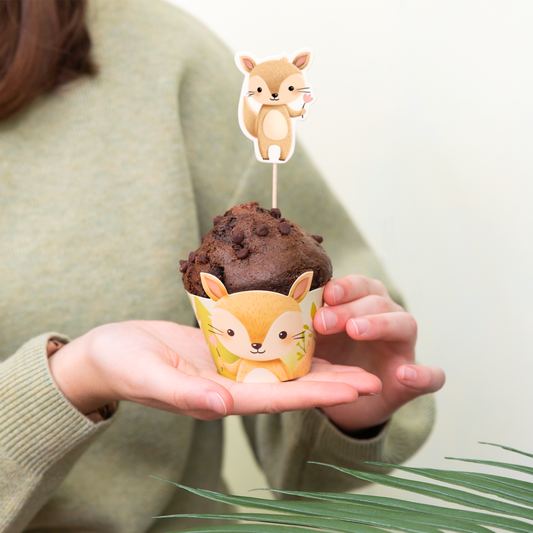 Dekoration till muffinformar, Forest Friends, 6-pack